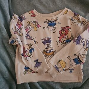Nickelodeon Cream Cartoon Sweatshirt